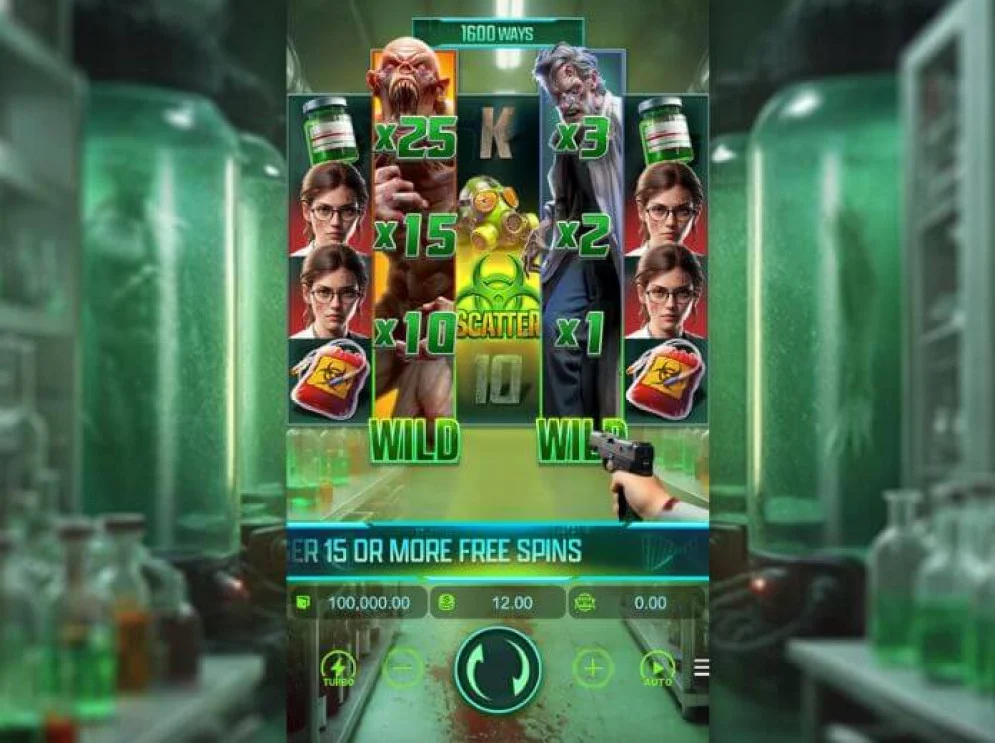 Recurso bônus do Zombie Outbreak com Outbreak Meter ativado